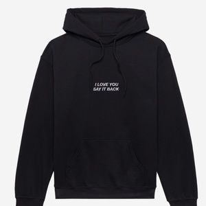 black I love you say it back hoodie